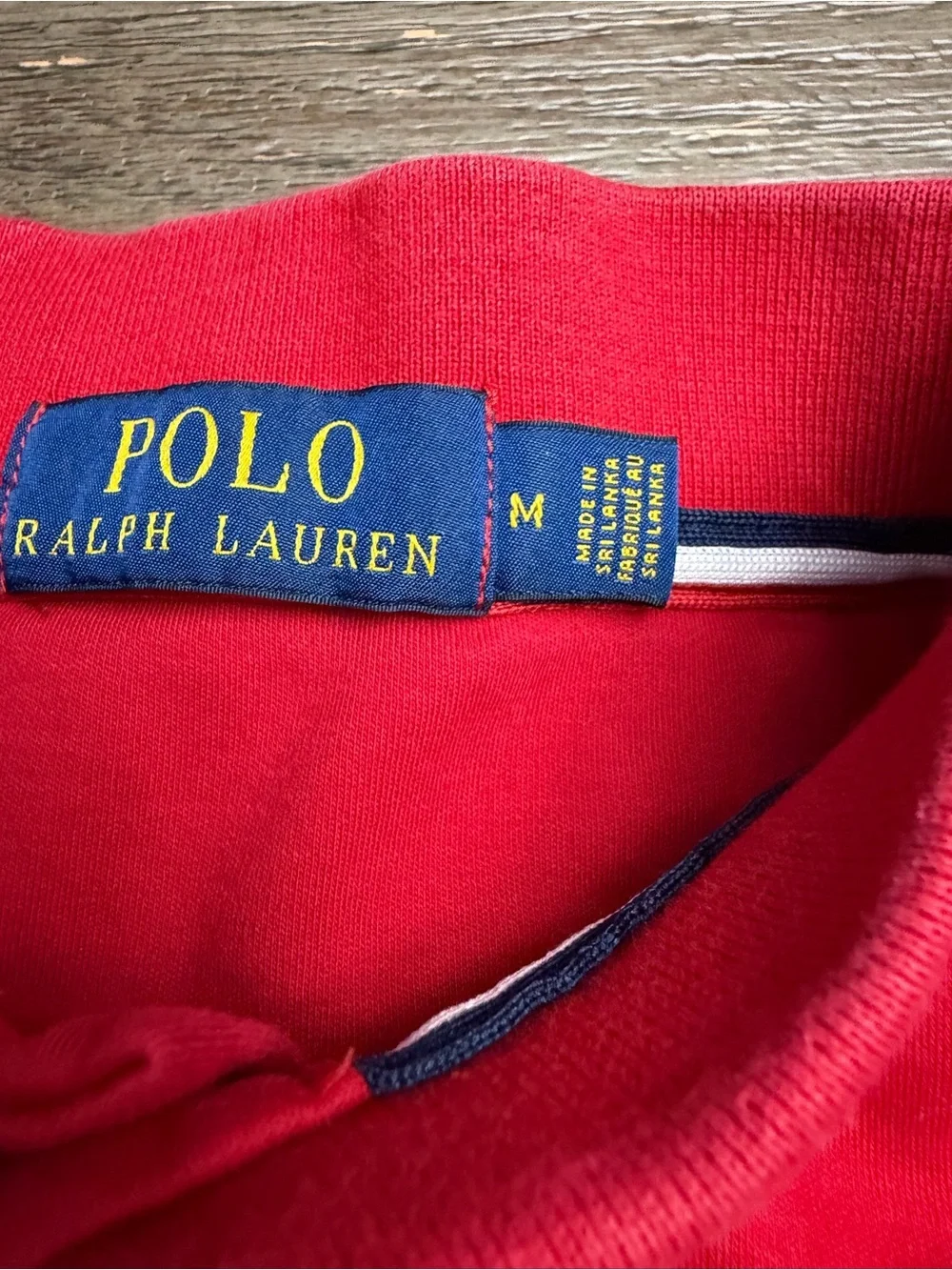 Ralph Lauren Red Polo with Navy Contrast Trim